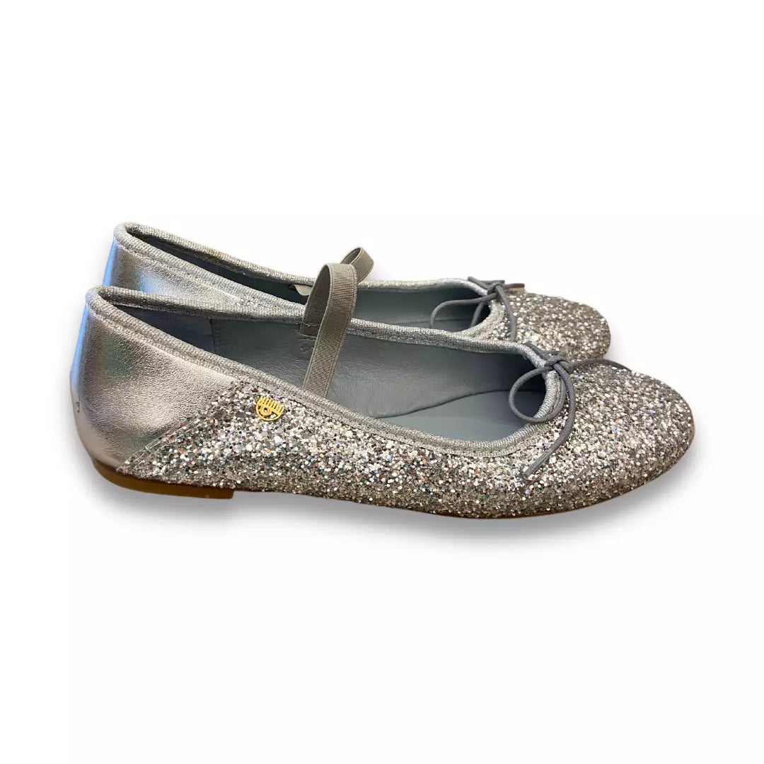 CHIARA FERRAGNI GLITTER BALLET FLATS
