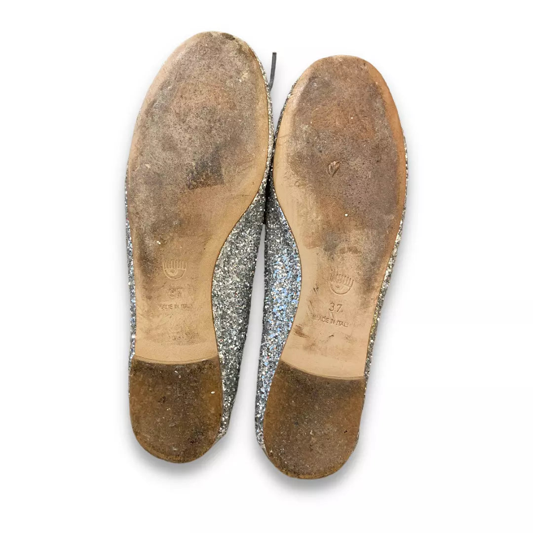 CHIARA FERRAGNI GLITTER BALLET FLATS