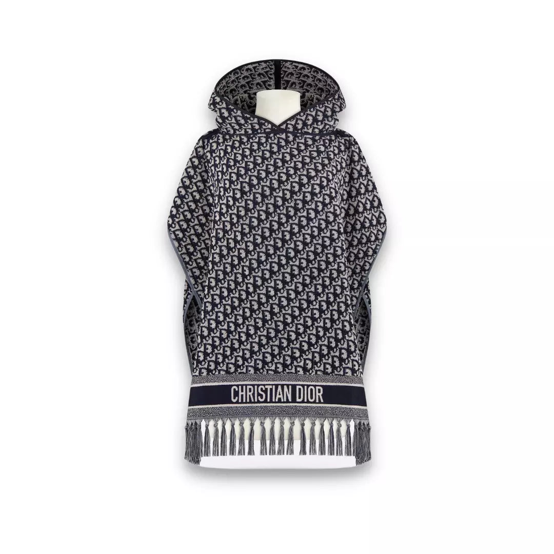 DIOR BLUE OBLIQUE PONCHO