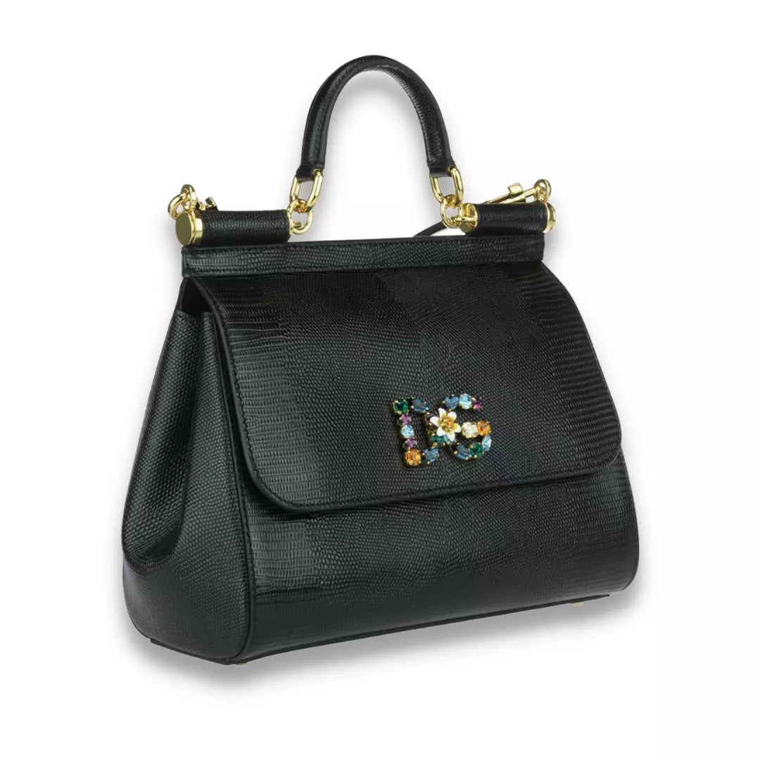 Dolce & Gabbana Black Crystal Sicily Bag