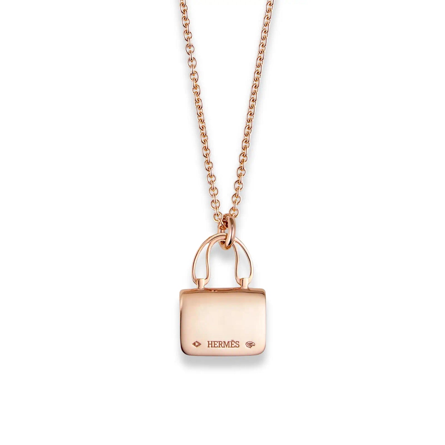 HERMES ROSE GOLD AMULETTES CONSTANCE DIAMOND PENDANT