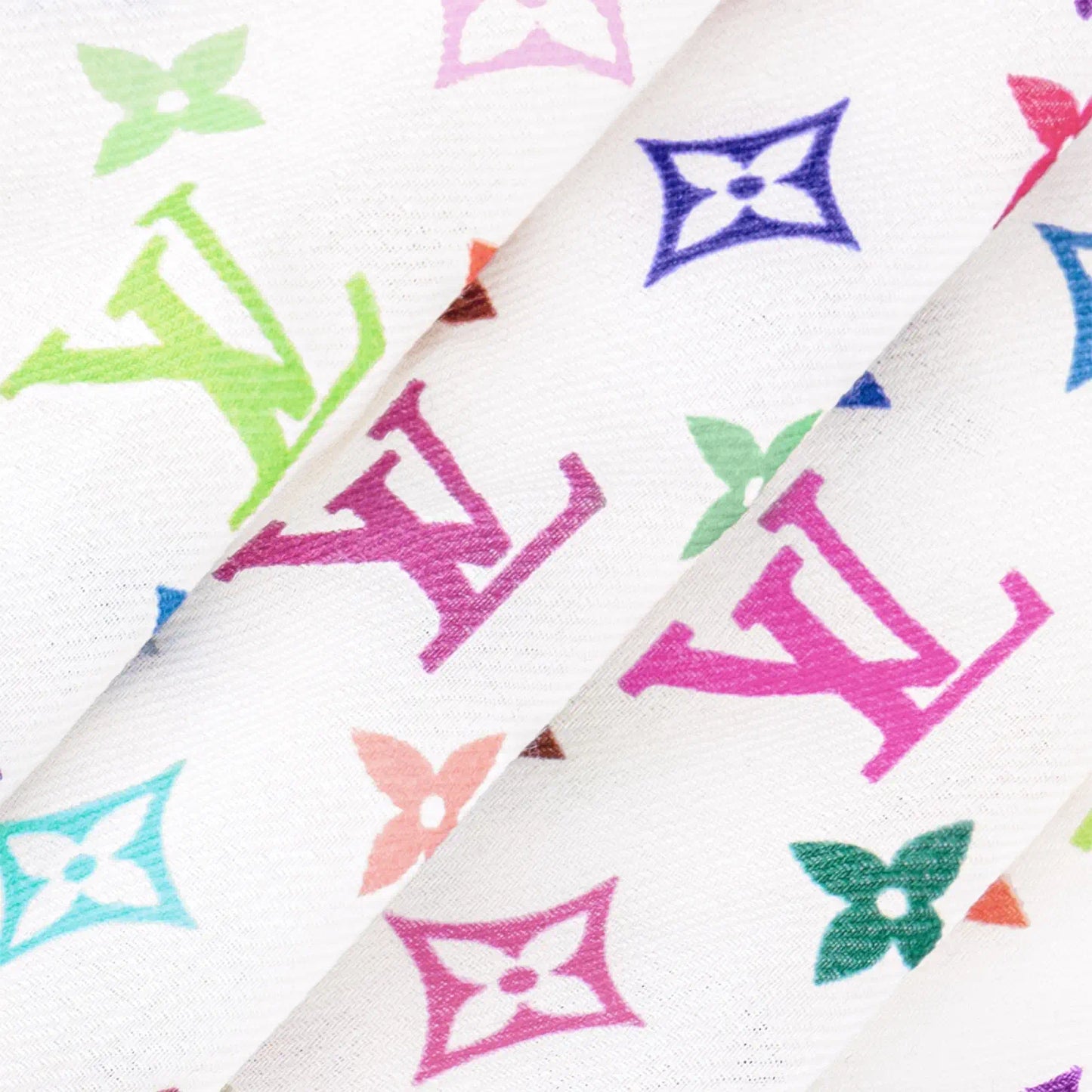 LOUIS VUITTON WHITE MULTICOLOR MONOGRAM LV X TM SCARF