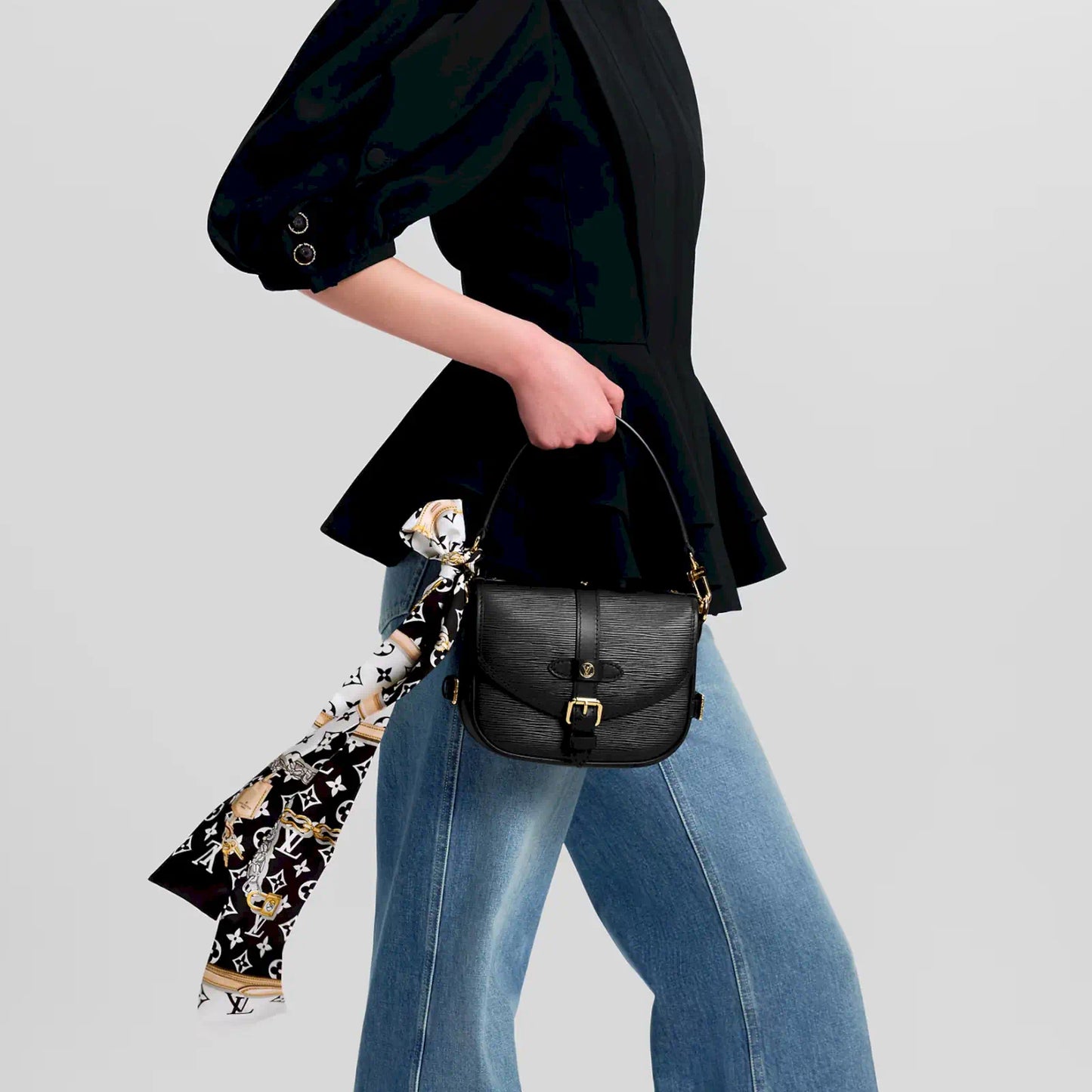 LOUIS VUITTON BLACK MONOGRAM CONFIDENTIAL SILK SCARF