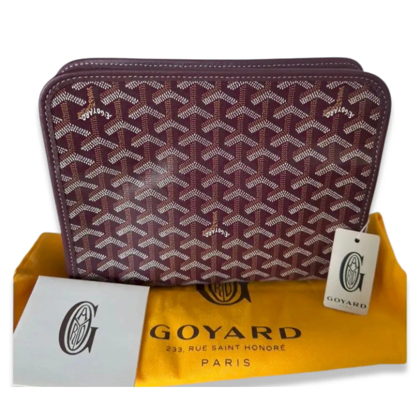 GOYARD BURGUNDY GOYARDINE JOUVENCE TOILERY POUCH