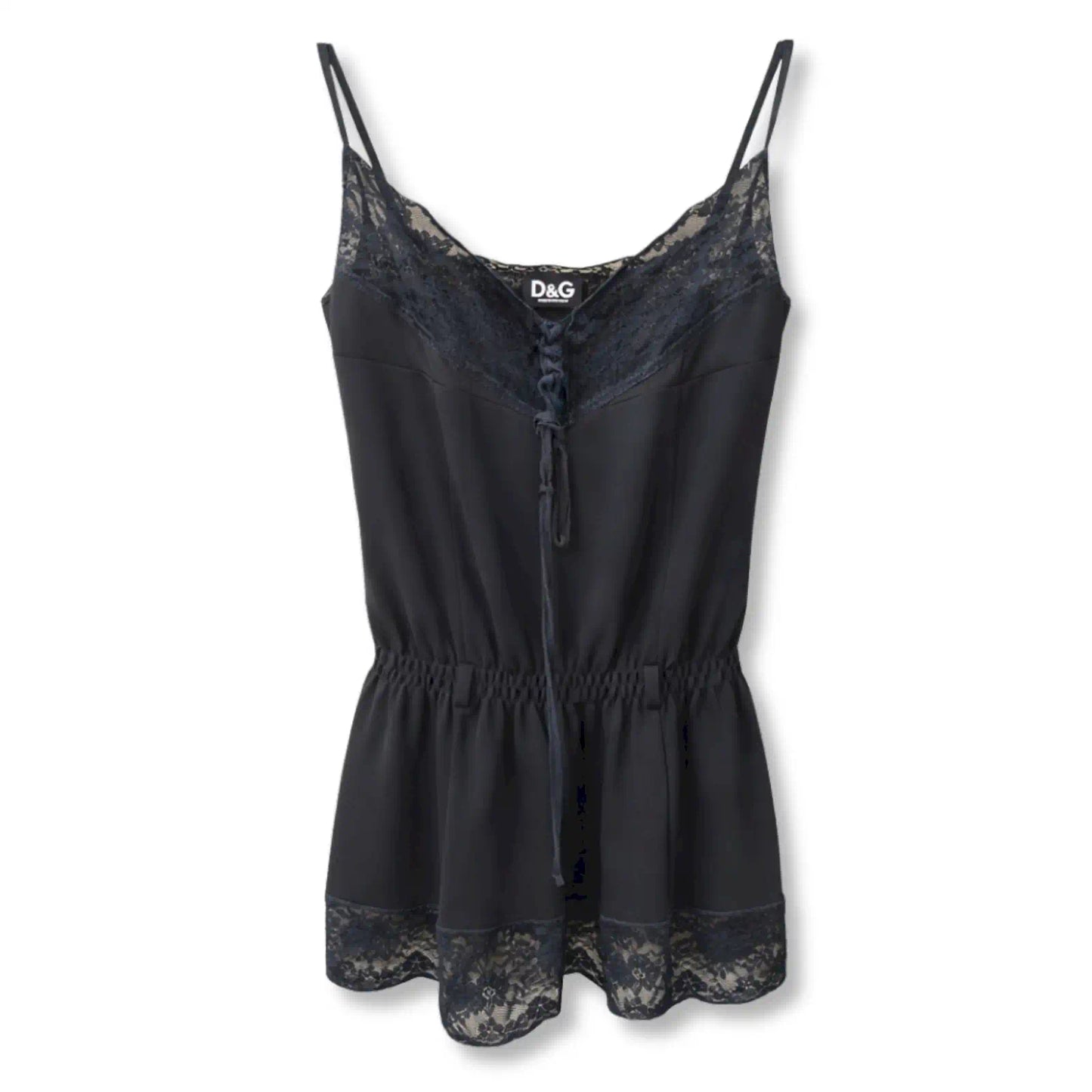 DOLCE & GABBANA BLACK CAMISOLE TOP