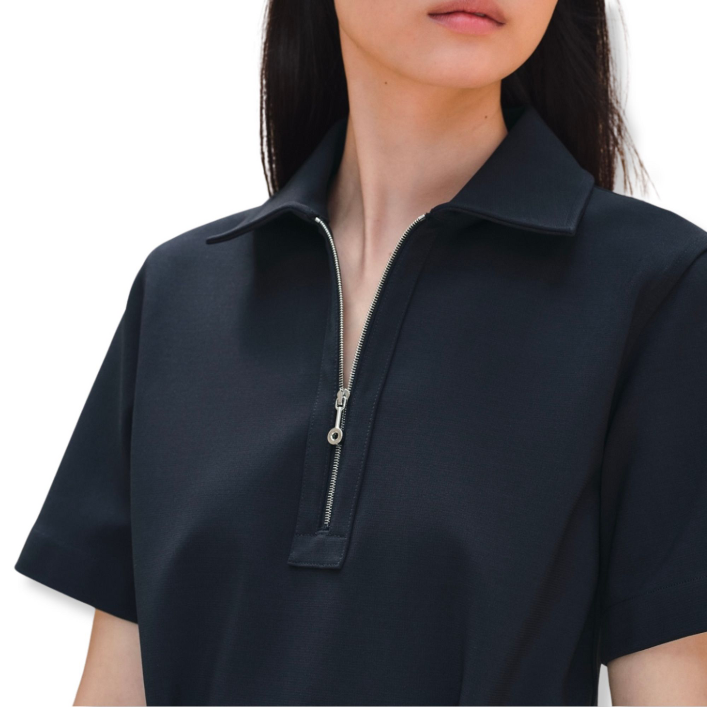 HERMÈS BLACK COTTON MIDI DRESS