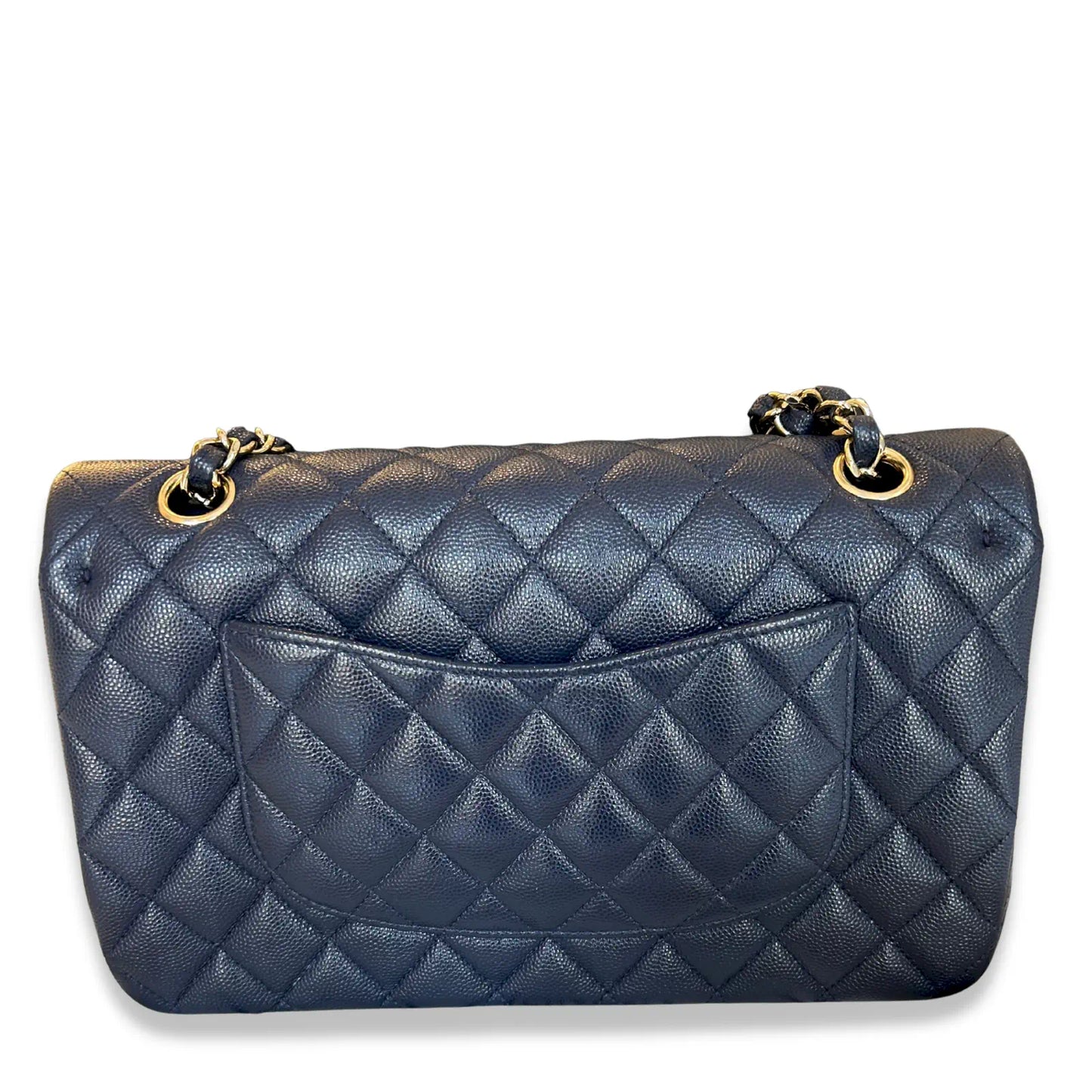 CHANEL NAVY BLUE CAVIAR CLASSIC FLAP MEDIUM BAG