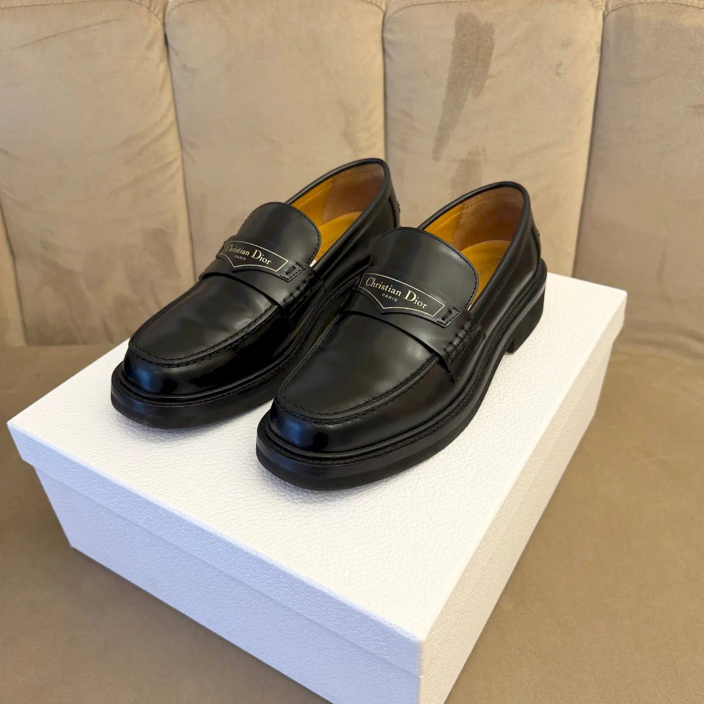DIOR BLACK LEATHER LOAFERS