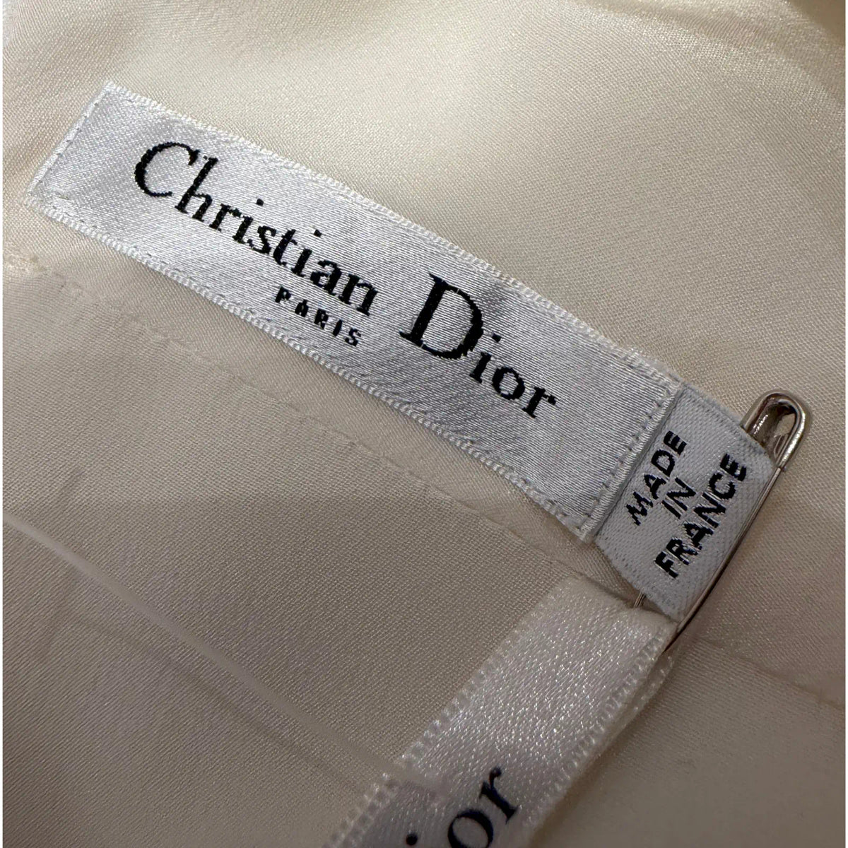 DIOR IVORY SURPIQURES FLARED DRESS