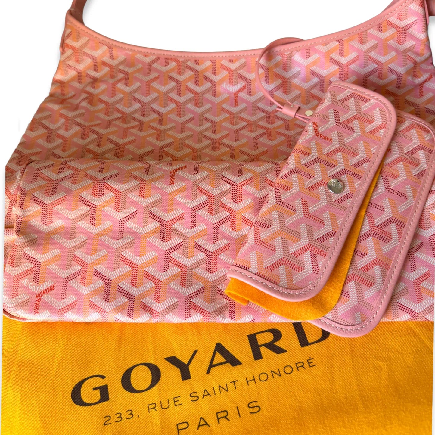 GOYARD PINK GOYARDINE HOBO BAG