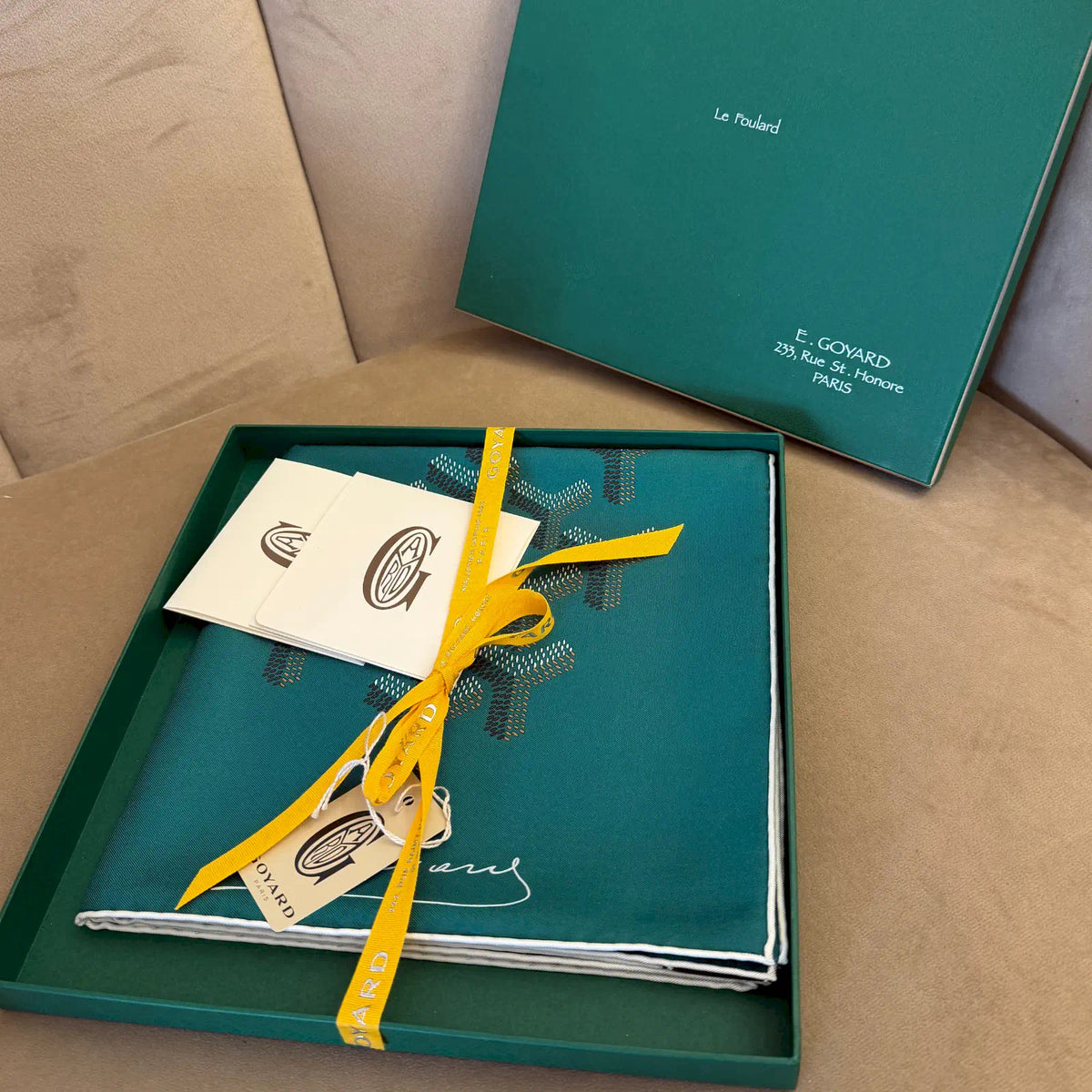 GOYARD GREEN SCARF N°1 SILK SCARF