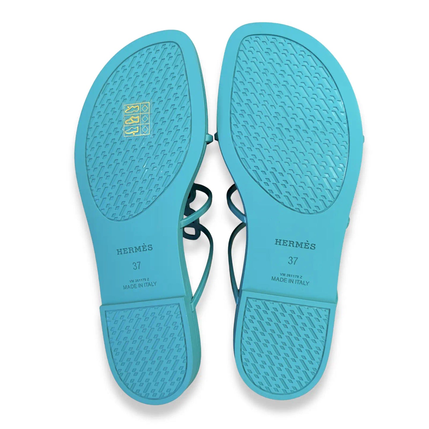 HERMÈS VERT TOURMALINE MYKONOS SANDALS
