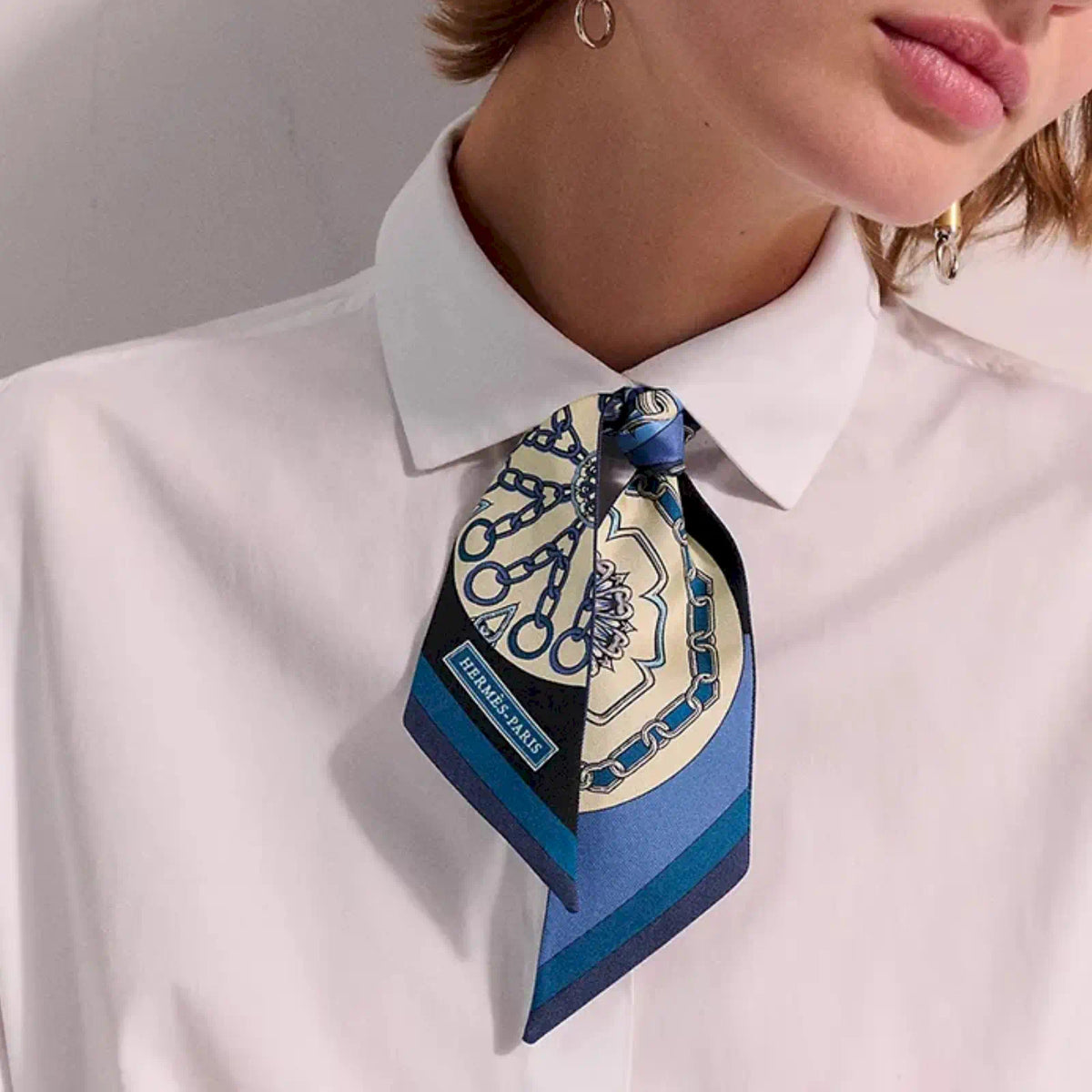 HERMÈS EFFET KALEIDOSCOPE BLUE JEAN SILK TWILLY