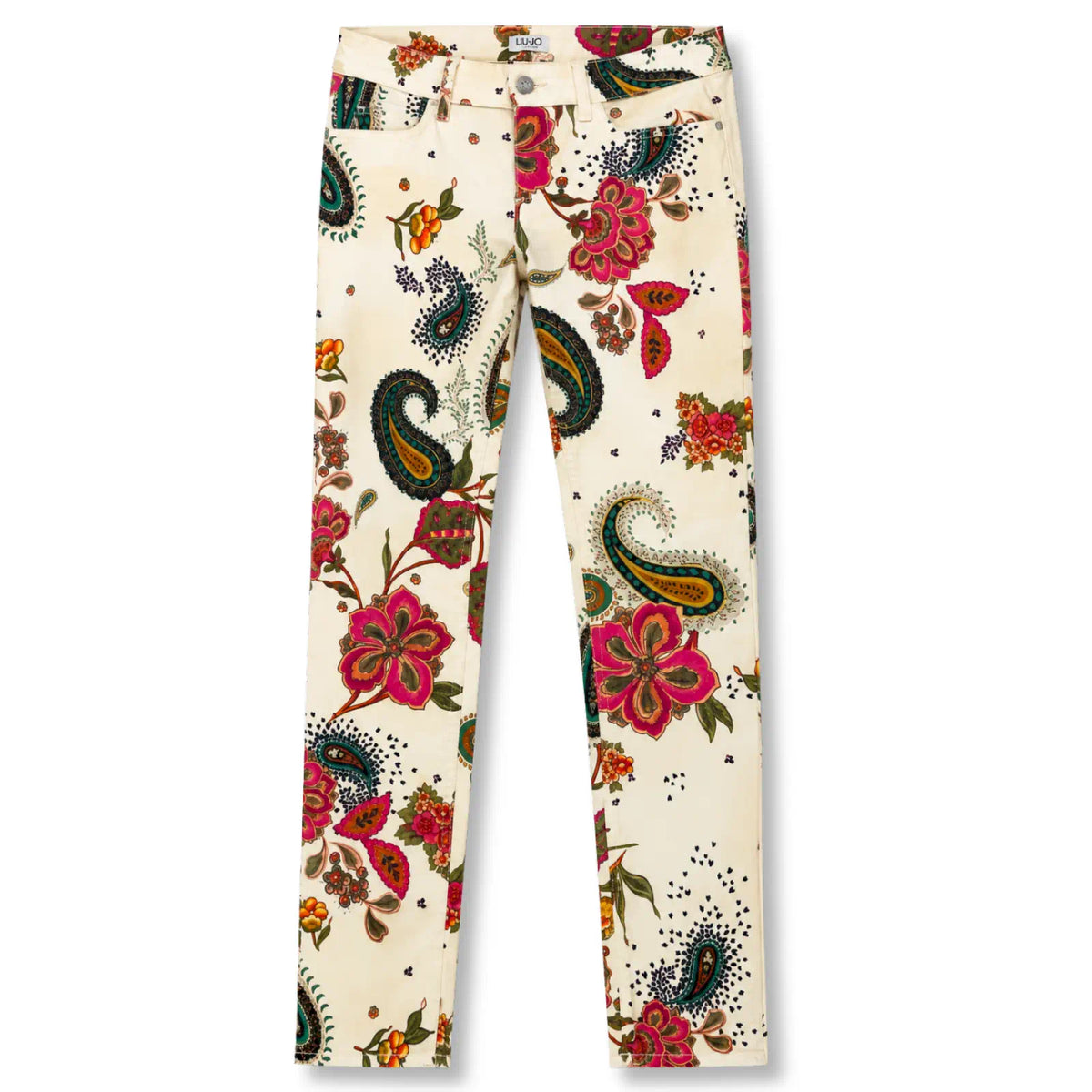 LIU JO CREAM PAISLEY PRINT TROUSERS
