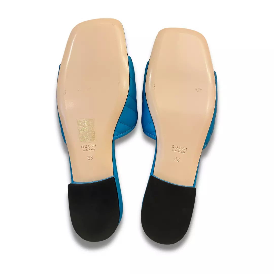 GUCCI BLUE GG SANDALS