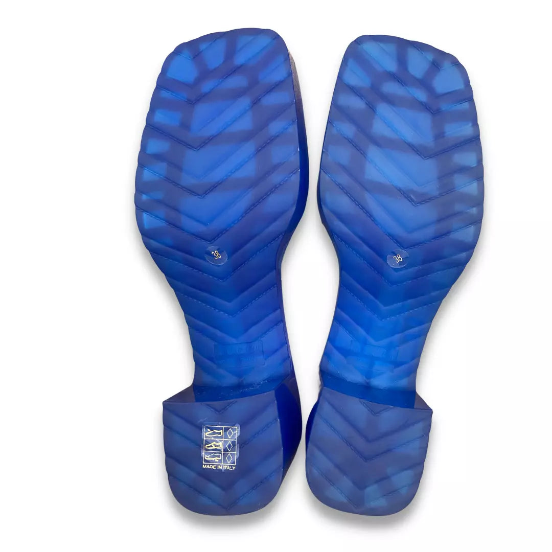 GUCCI BLUE RUBBER SANDALS