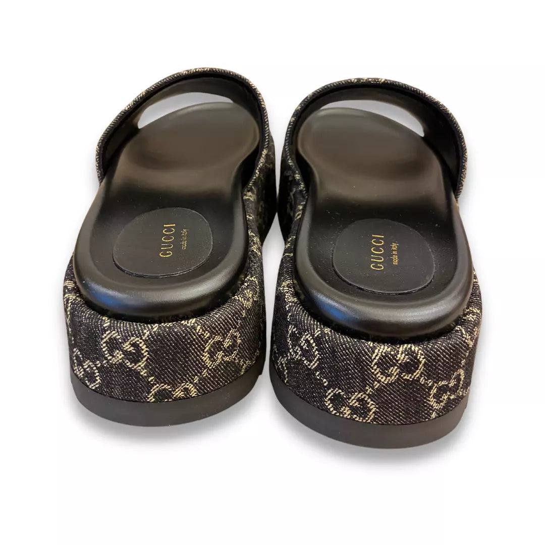 GUCCI GG MONOGRAM SLIDE SANDALS