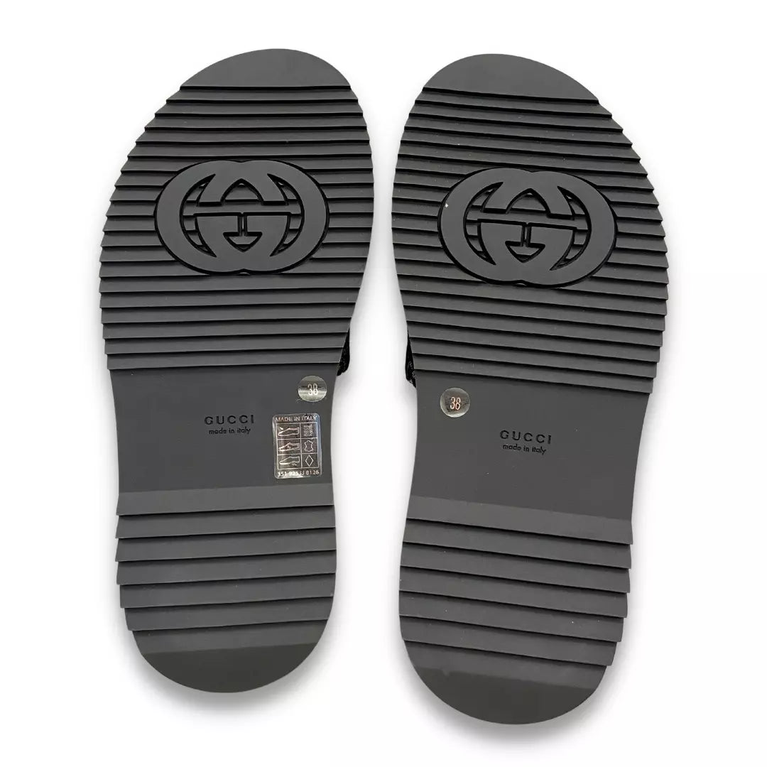 GUCCI GG MONOGRAM SLIDE SANDALS