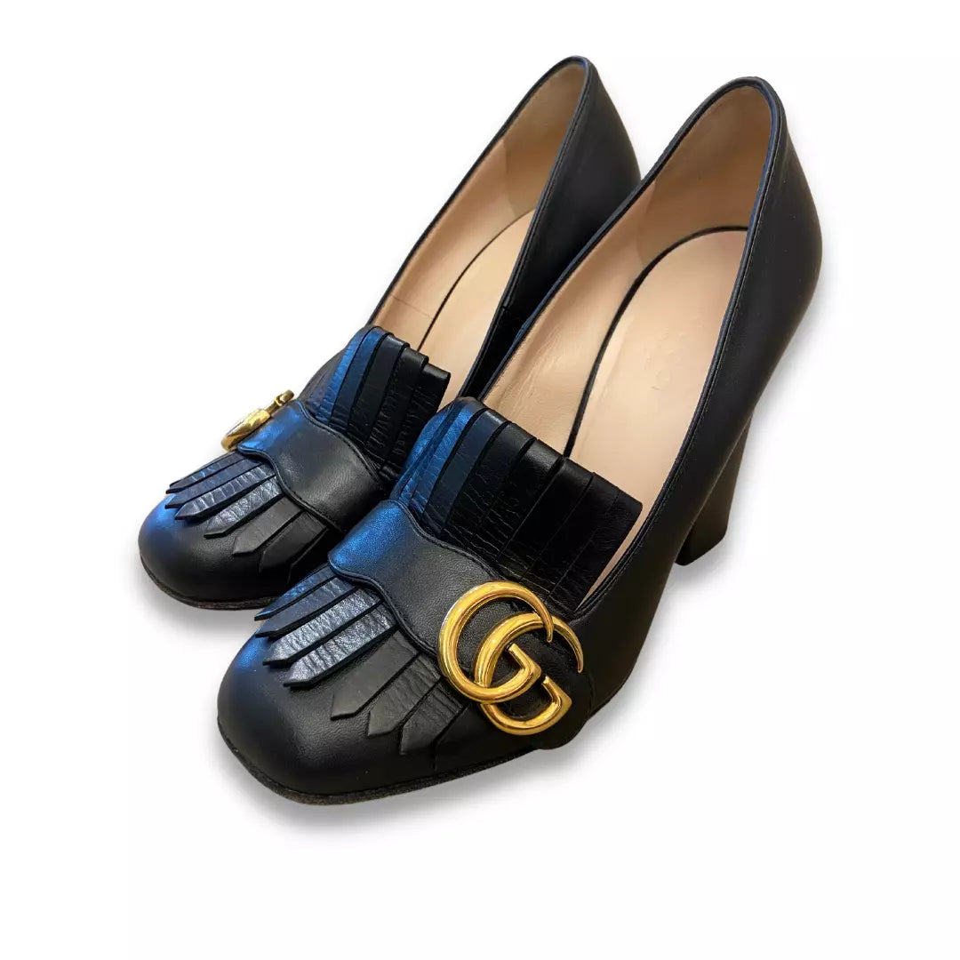GUCCI MARMONT BLACK GG PUMPS