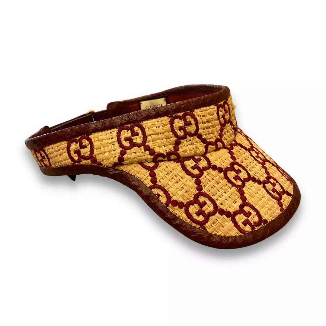 Gucci raffia visor hotsell