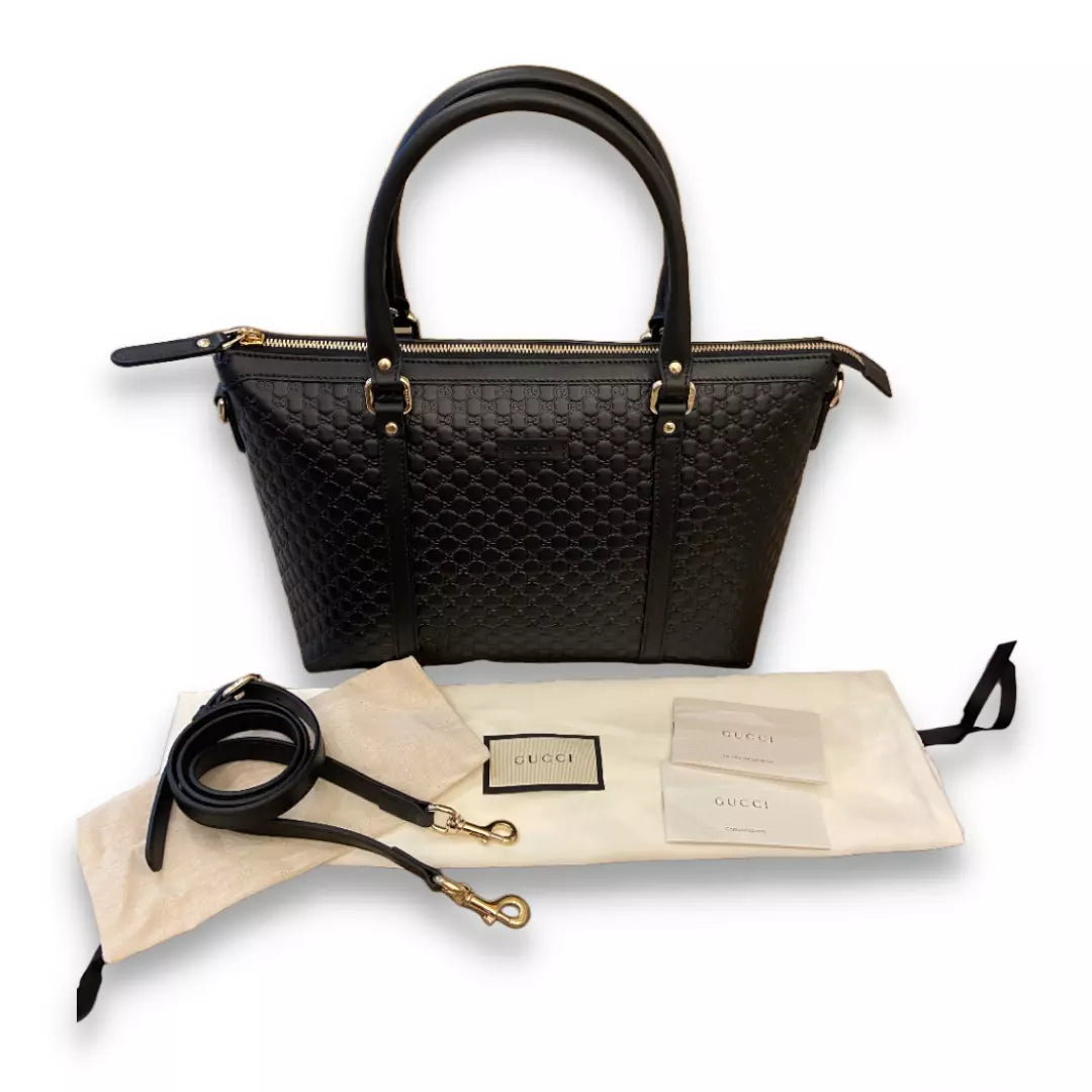 BOLSO GUCCI ABBEY DE MICROGUCCISIMO DE PIEL NEGRA