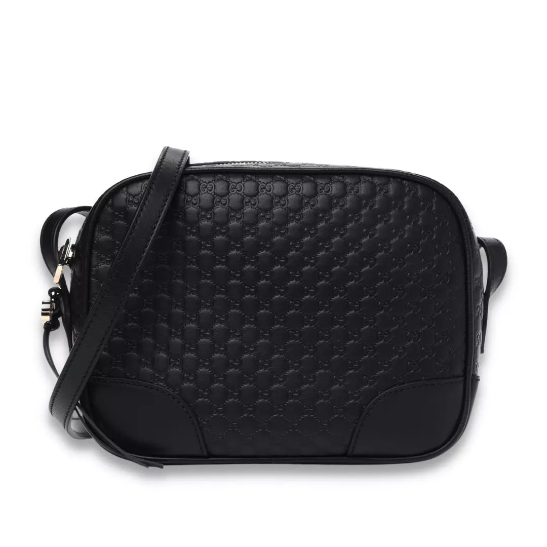 Gucci Black Microguccissima Mini Bree Messenger Bag