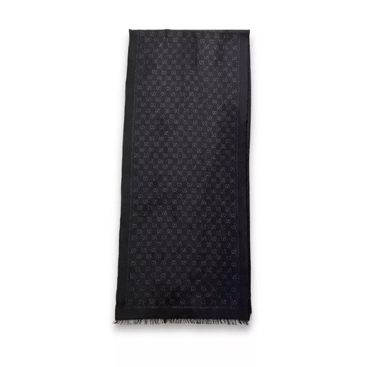 GUCCI BLACK WOOL SCARF