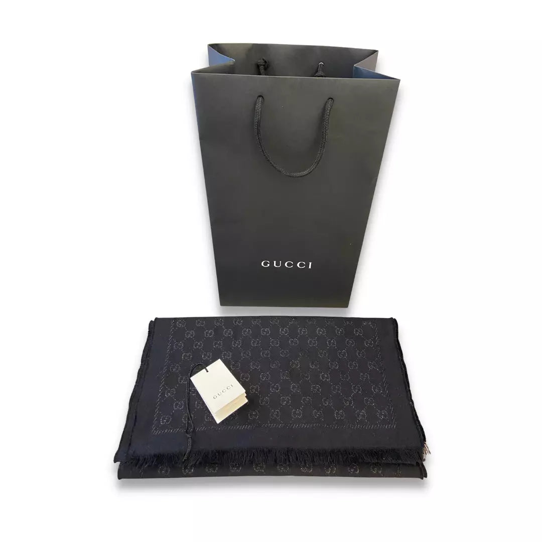 Bufanda de lana negra GUCCI