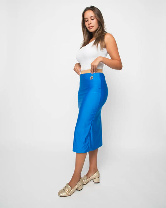 GUCCI BLUE NEOPRENO CRUISE COLLECTION SKIRT