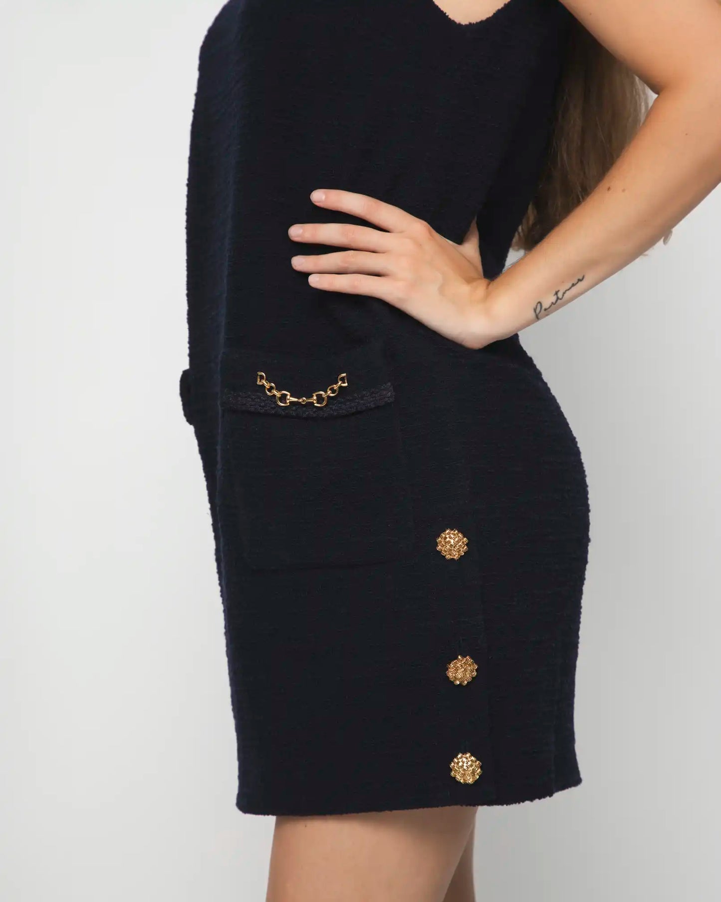 GUCCI BLUE TWEED DRESS