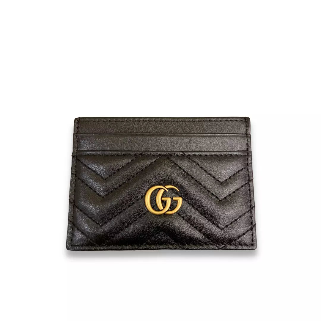 Tarjetero Gucci GG Marmont de piel negra