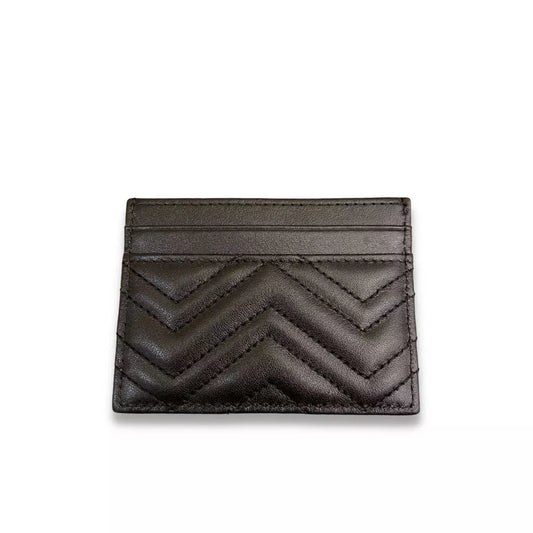 Gucci GG Black Leather Marmont Card Case