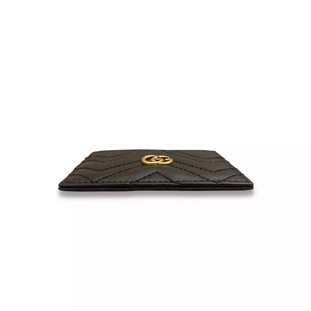 Tarjetero Gucci GG Marmont de piel negra