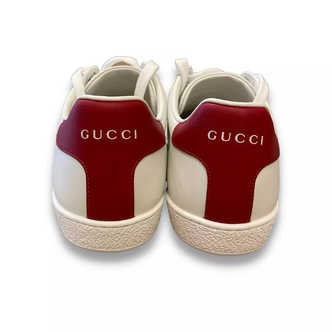 GUCCI WHITE/RED ACE SNEAKERS