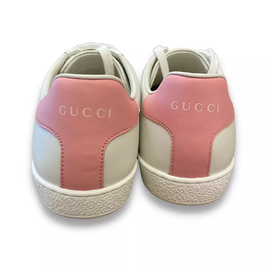 GUCCI WHITE/PINK ACE SNEAKERS