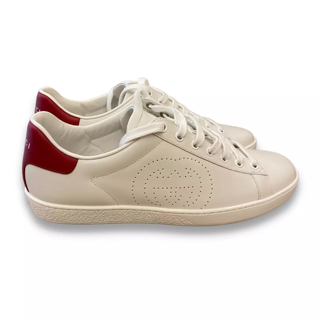 GUCCI WHITE/RED ACE SNEAKERS