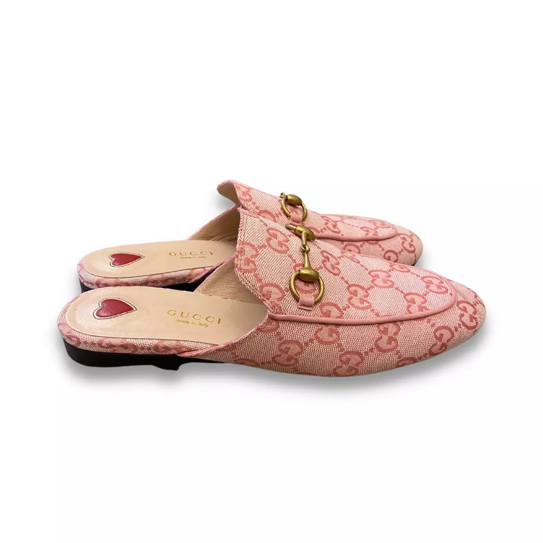 GUCCI PINK PRINCETOWN SLIPPERS