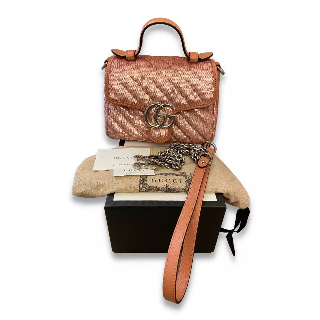 GUCCI PINK SEQUIN MARMONT BAG