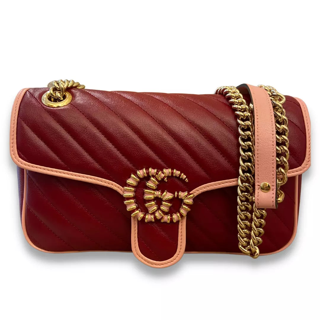 GUCCI RED/PINK MARMONT BAG