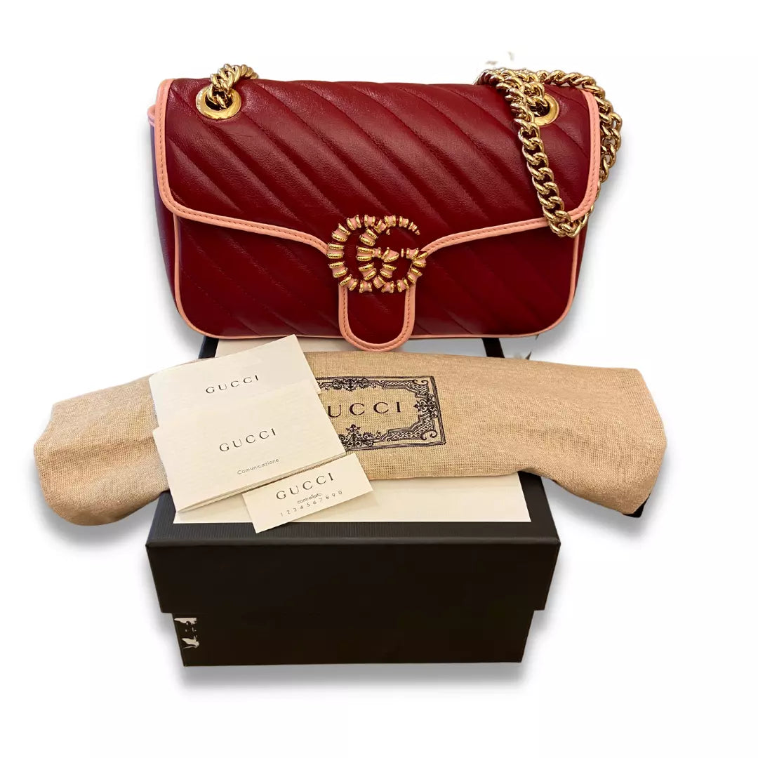 GUCCI RED/PINK MARMONT BAG