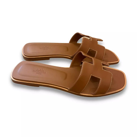 Sandalias Hermes Gold Orange