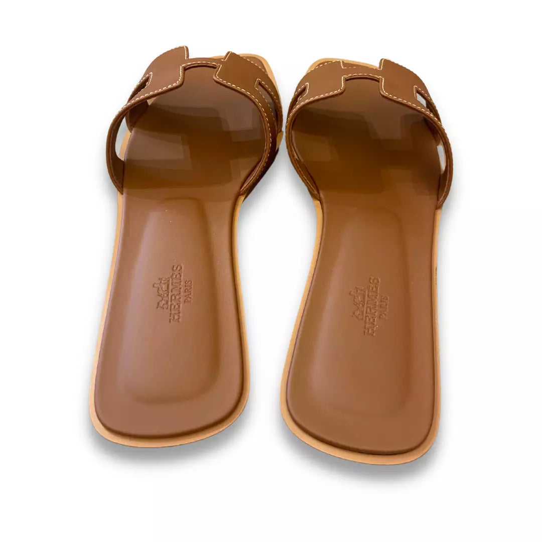 Sandalias Hermes Gold Orange