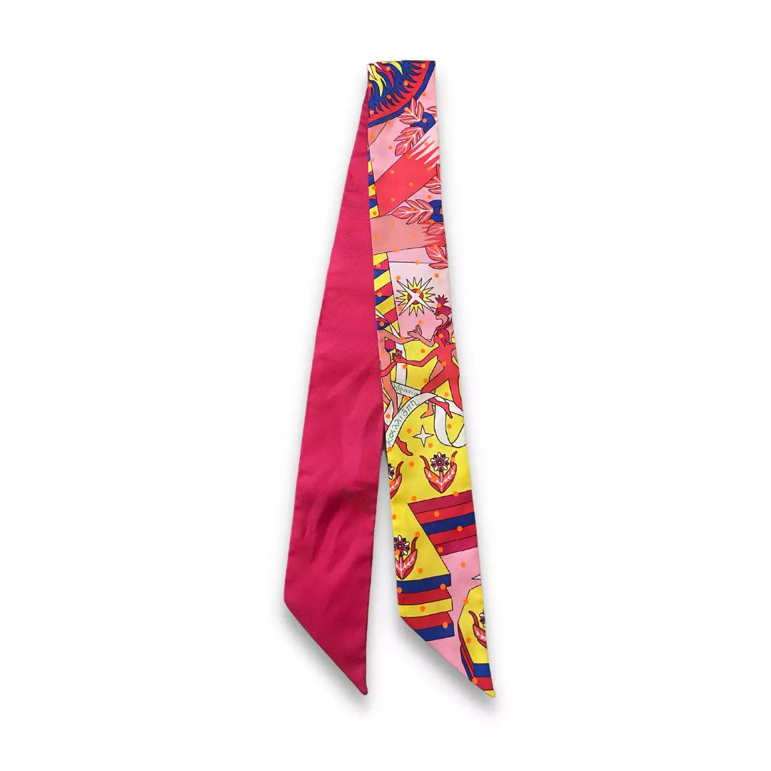 HERMÈS PINK PLUMETIS SILK TWILLY