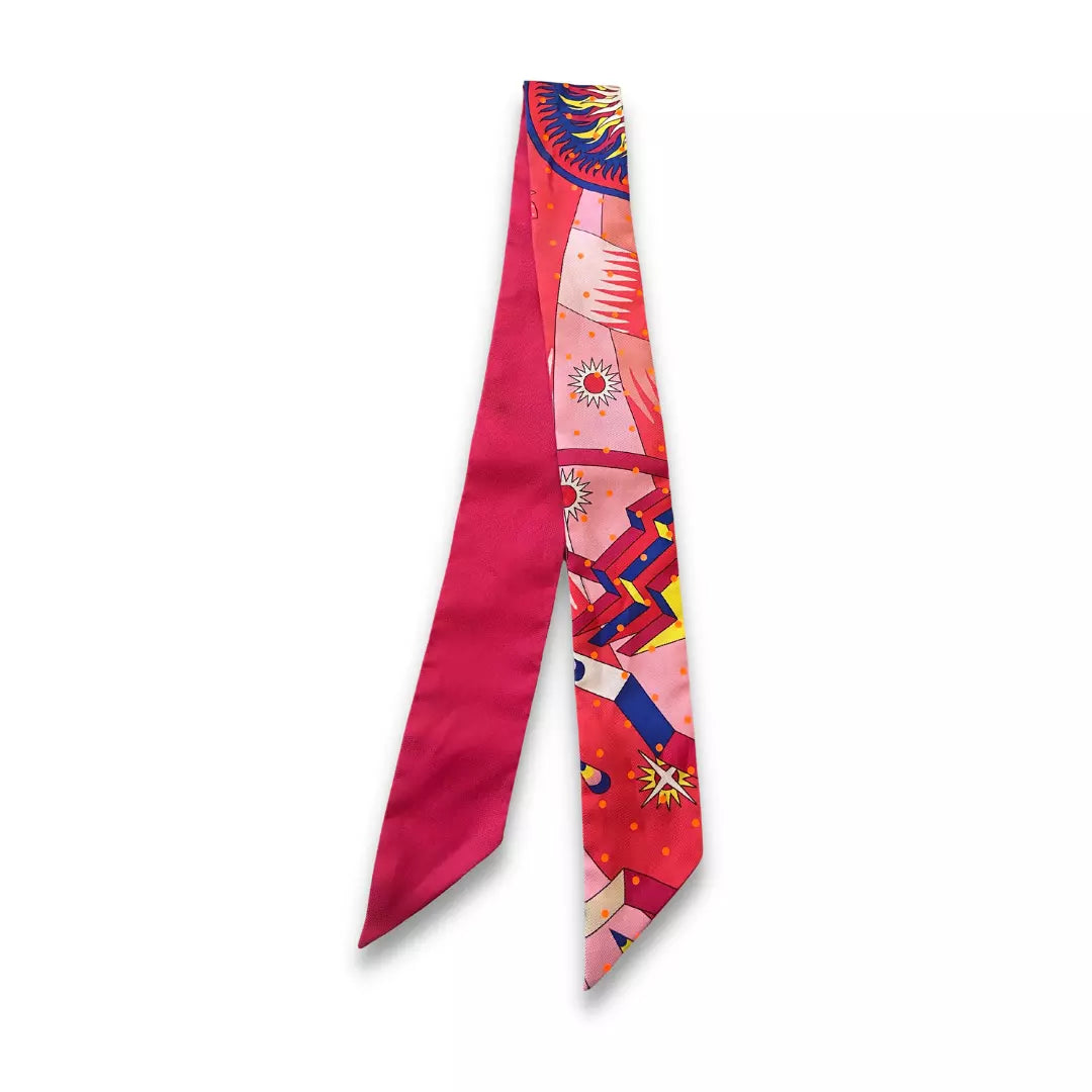 HERMÈS PINK PLUMETIS SILK TWILLY
