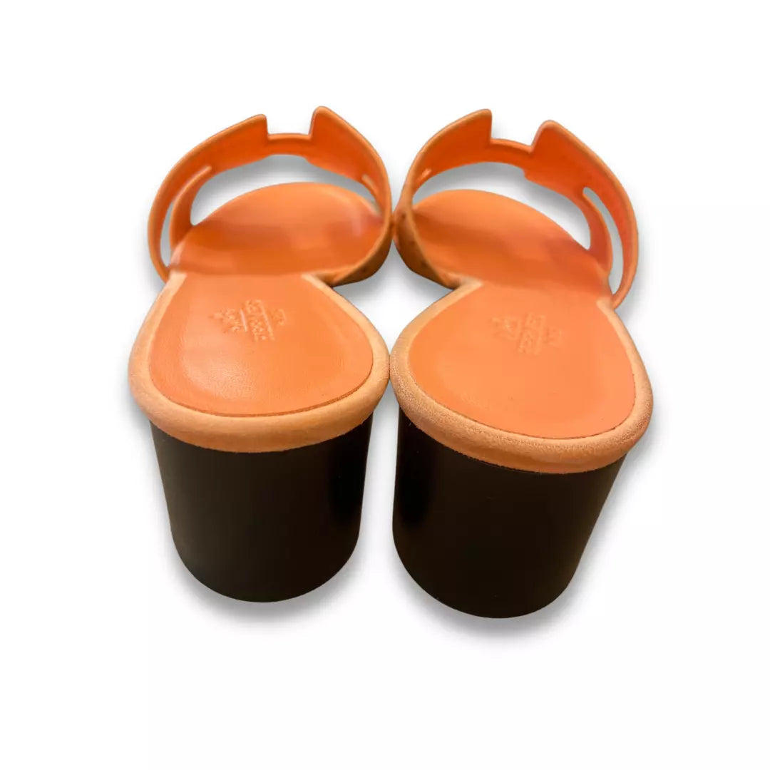 HERMÈS ORANGE STRASS OASIS SANDALS