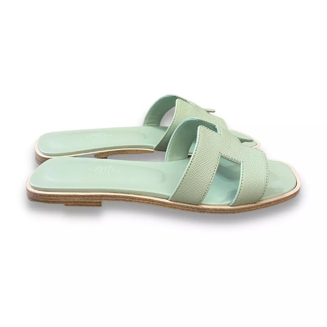 HERMÈS VERT JADE ORAN SANDALS