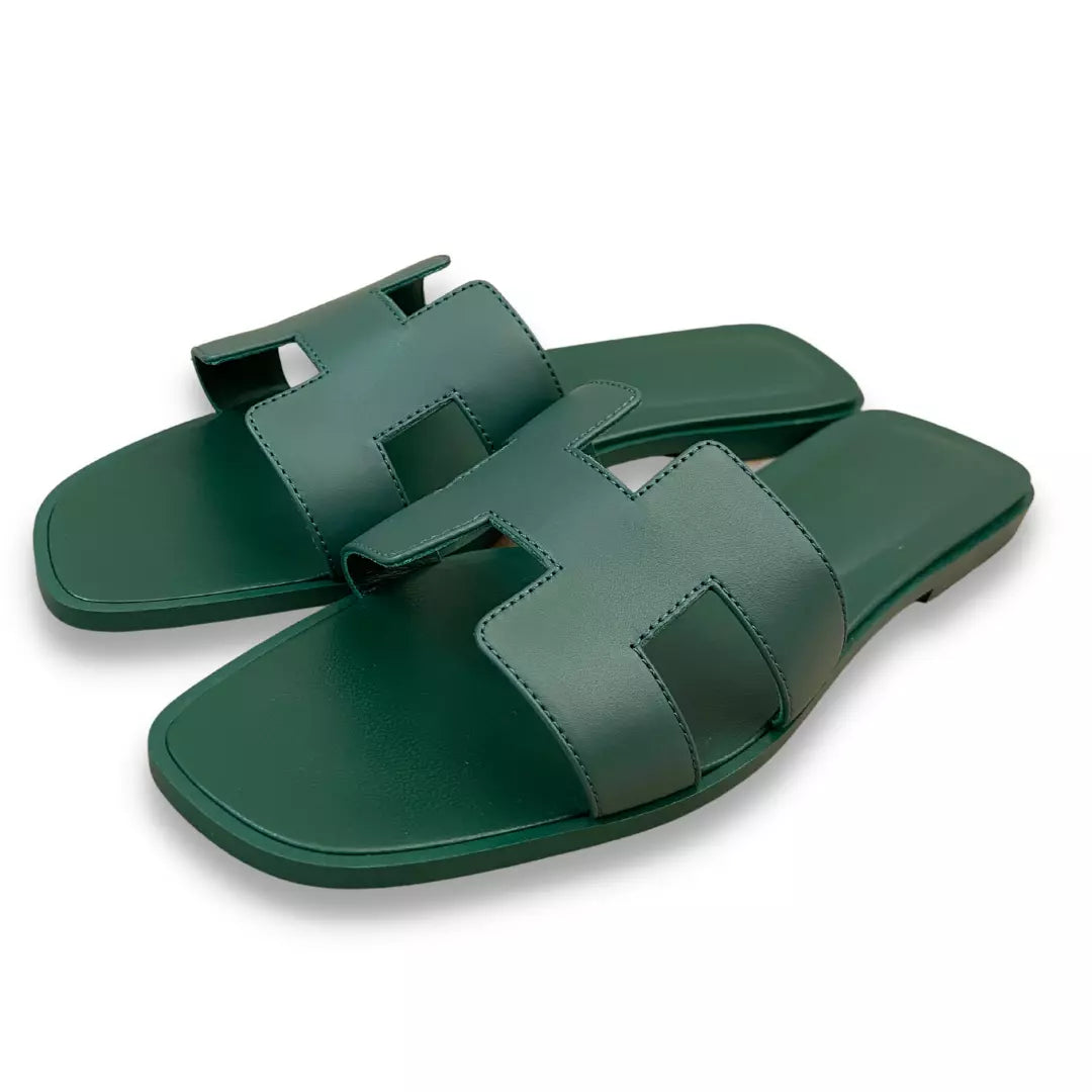 Hermès Vert Oran Sandals Shoes