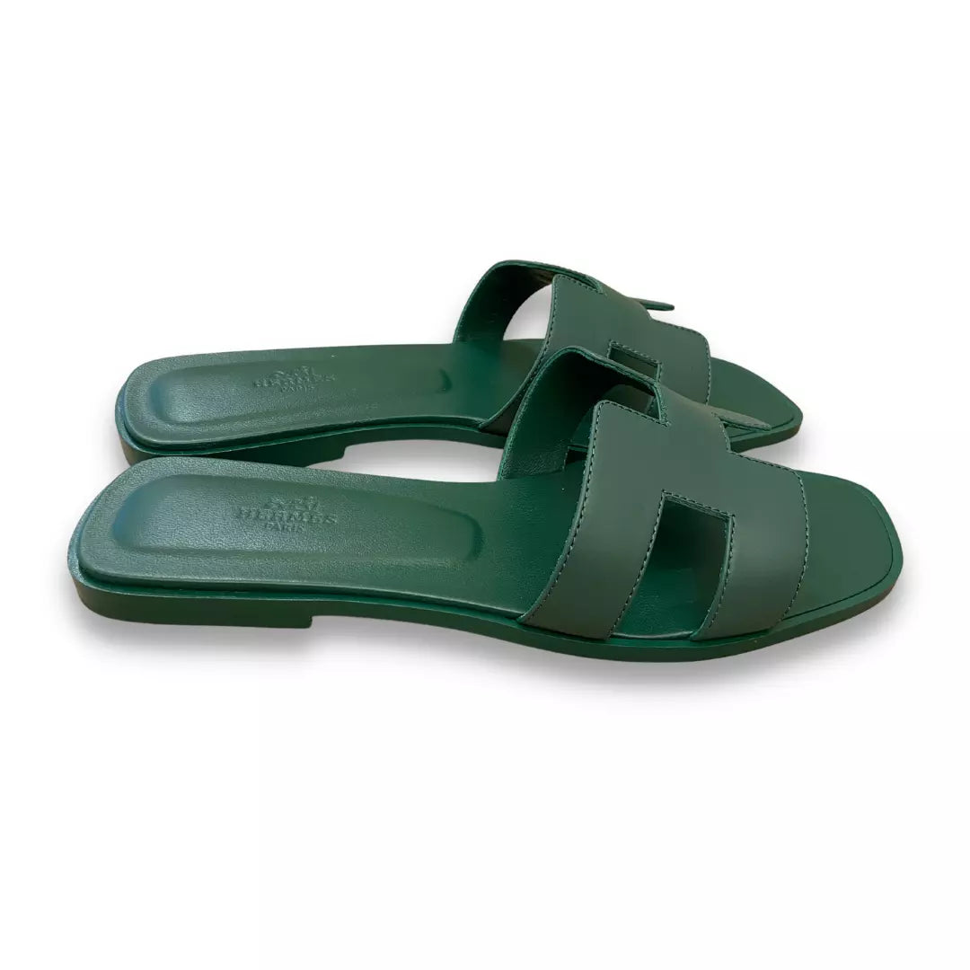 Hermès Vert Oran Sandals Shoes