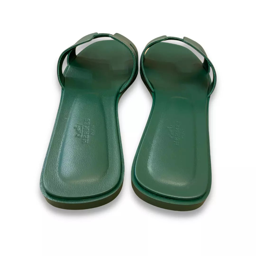 Hermès Vert Oran Sandals Shoes