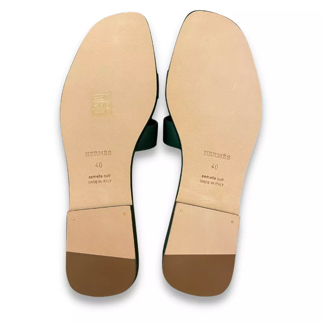 Hermès Vert Oran Sandals Shoes